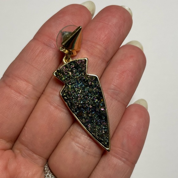 Baublebar Iridescent Druzy Arrow Head Drop Earrings - Picture 3 of 4